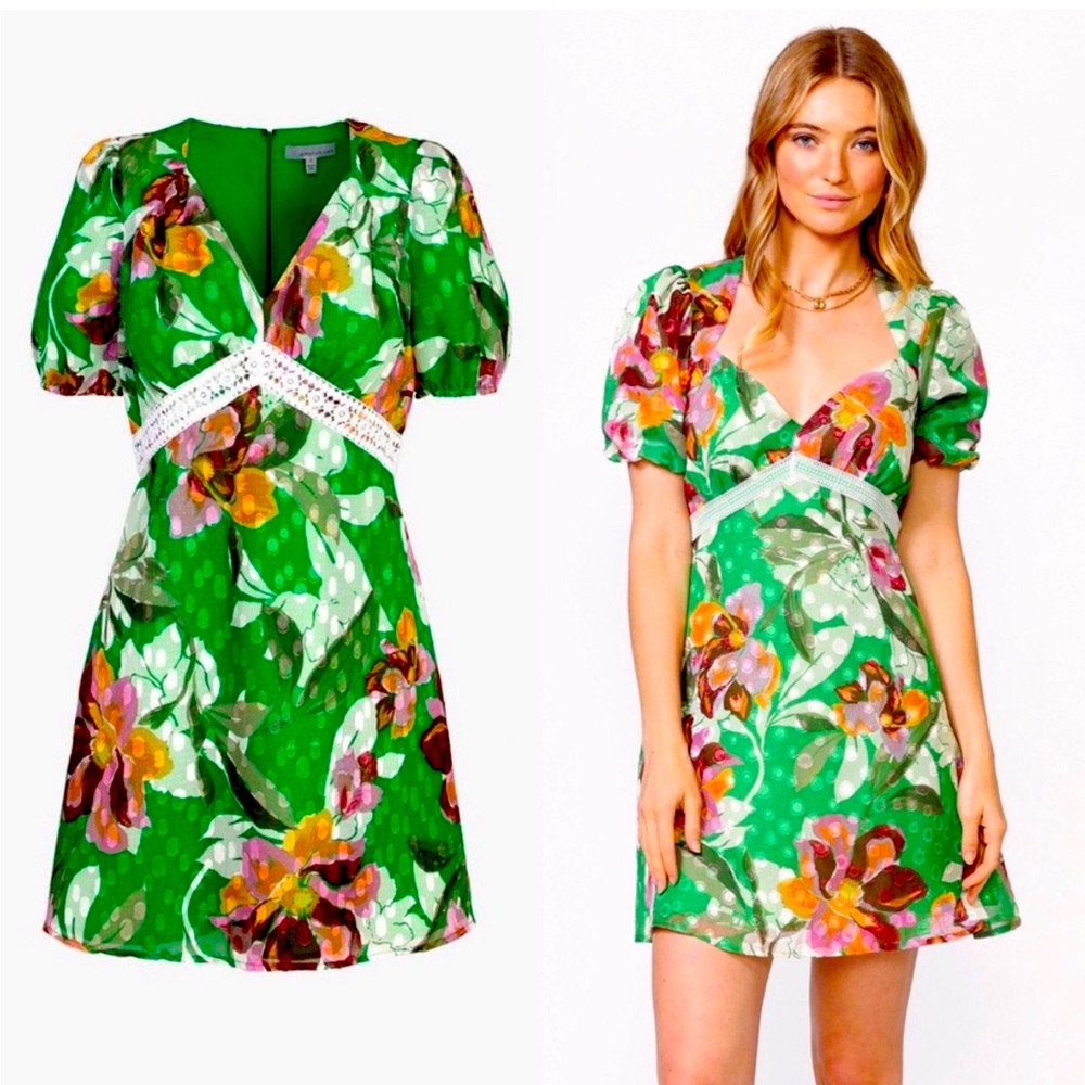Adelyn Rae Green floral dress